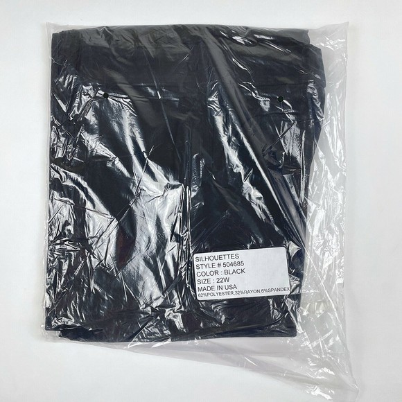 NWOT Silhouettes Women's Size 22W Black Semi Stretch Casual Dress Pants - Picture 7 of 8